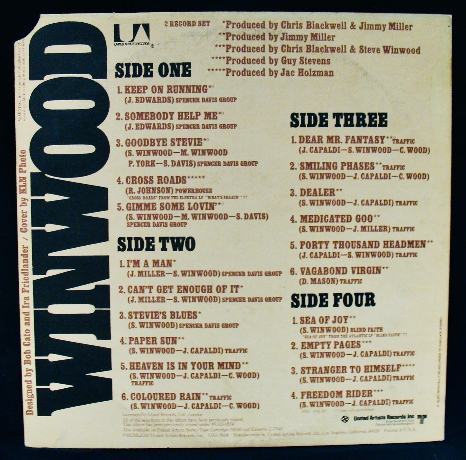 STEVE WINWOOD Signed WINWOOD Promo Double Album~TRAFFIC~BLIND FAITH, изображение 2