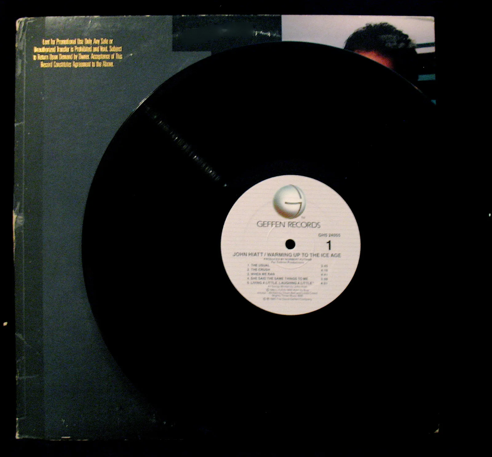 JOHN HIATT-Autographed WARMING UP TO THE ICE AGE Promo Album-GEFFEN #GHS 24055, изображение 2