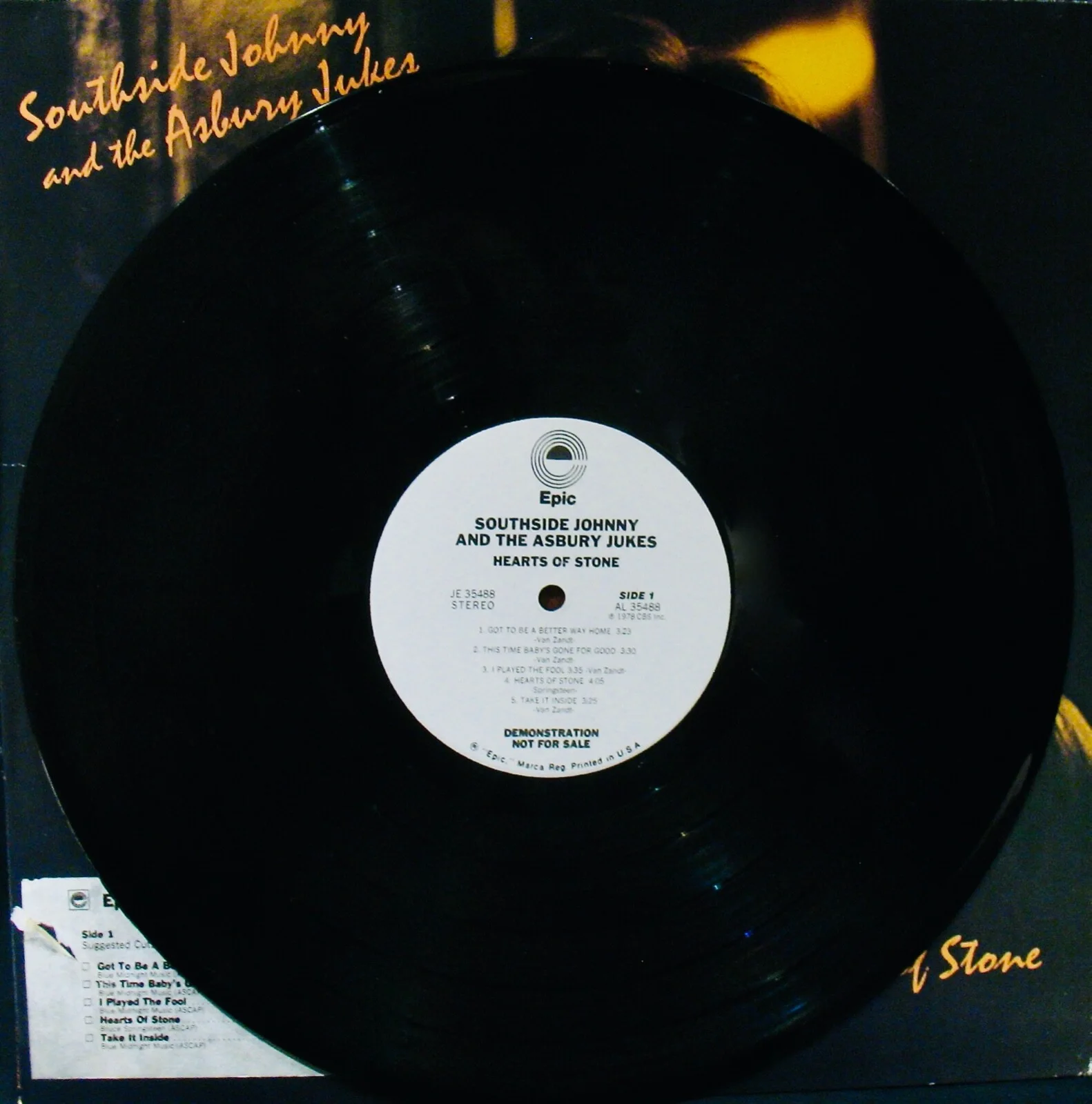 SOUTHSIDE JOHNNY & THE ASBURY JUKES Autographed HEARTS OF STONE Promo Album, изображение 4