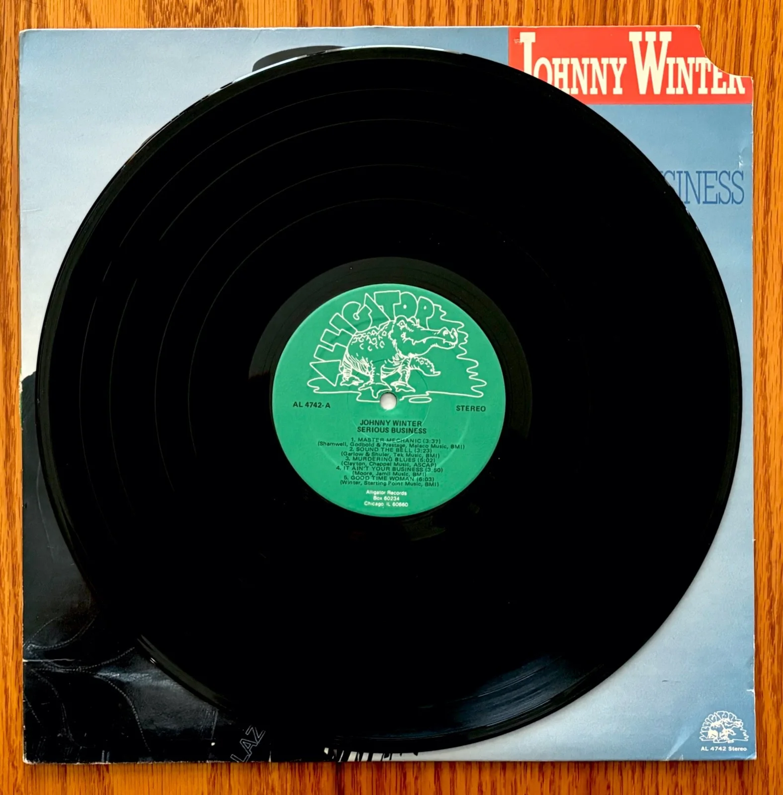 JOHNNY WINTER~Signed SERIOUS BUSINESS DJ/Promo Album~ALLIGATOR #AL 4742~Blues, изображение 2