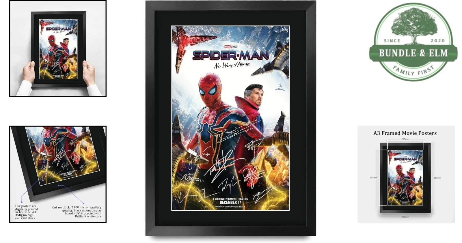 Tom Holland — Signed Spider-Man Movie Poster, 16x12 Framed Print for Living Room Decor, изображение 2