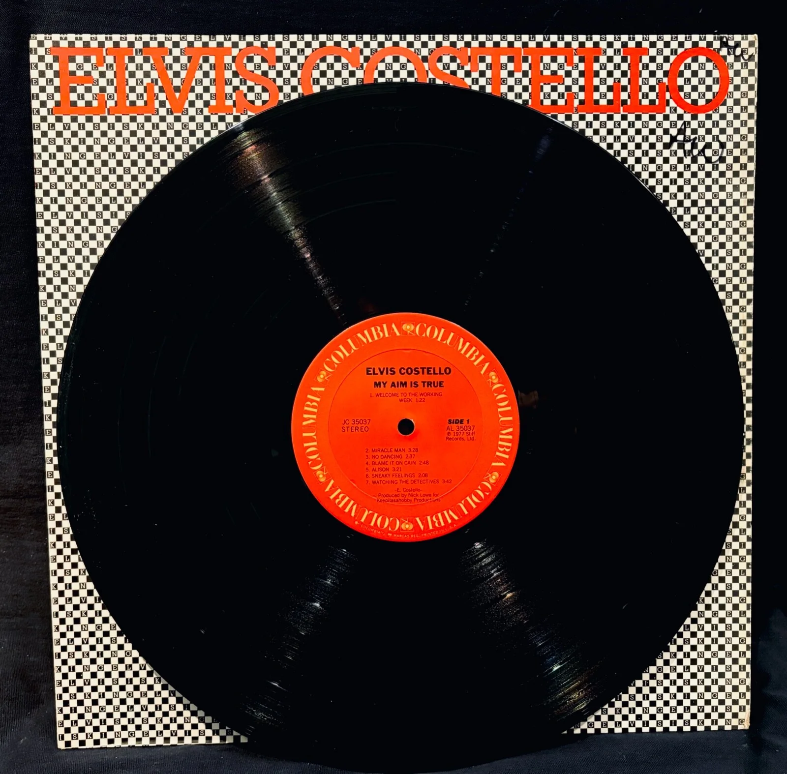 ELVIS COSTELLO~Signed MY AIM IS TRUE Promo/DJ Album~Near Mint Vinyl~Alison, изображение 2