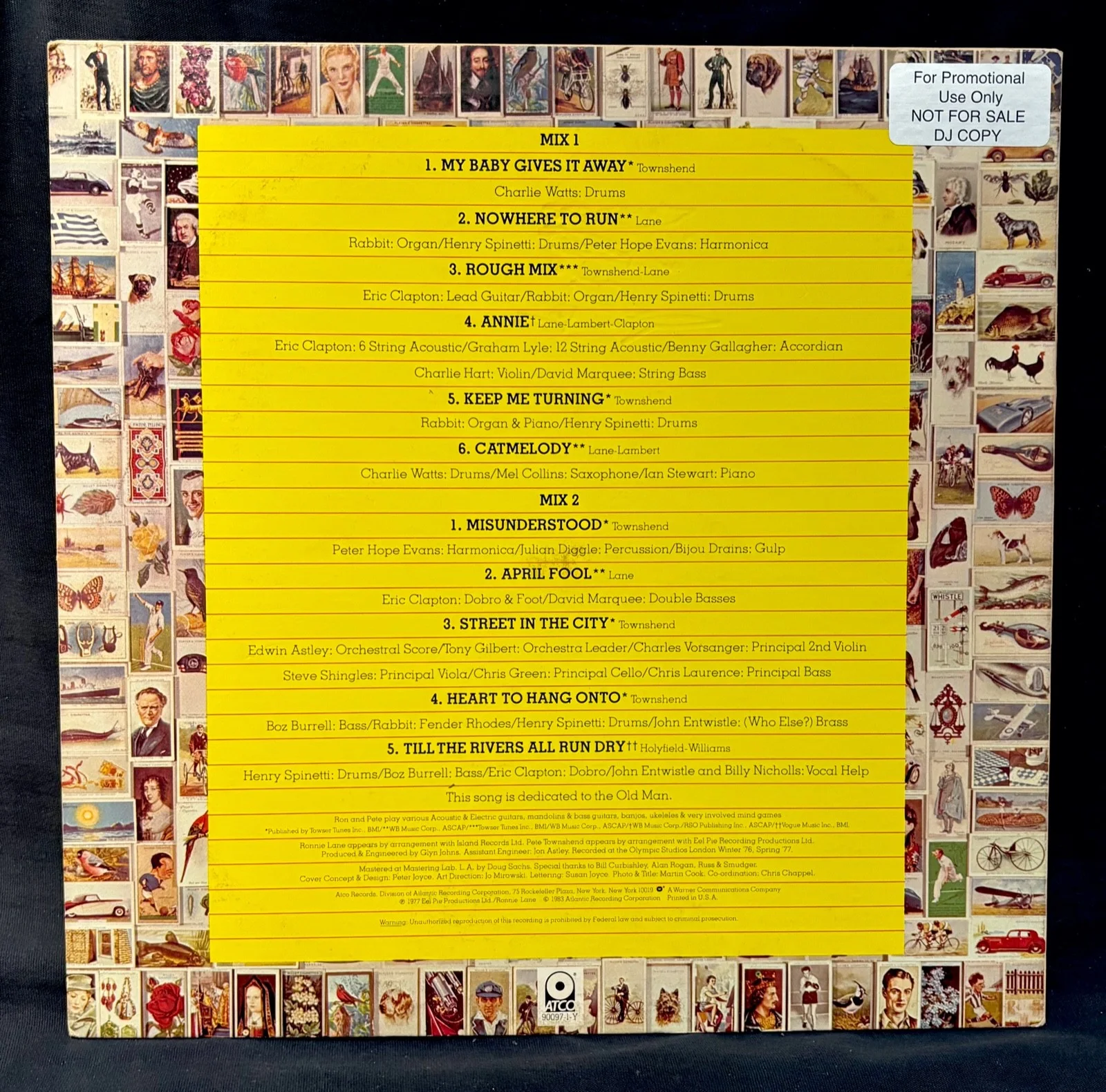 PETE TOWNSHEND Signed ROUGH MIX Promo/DJ Album~THE WHO~Guitar Hero~Ronnie Lane, изображение 2