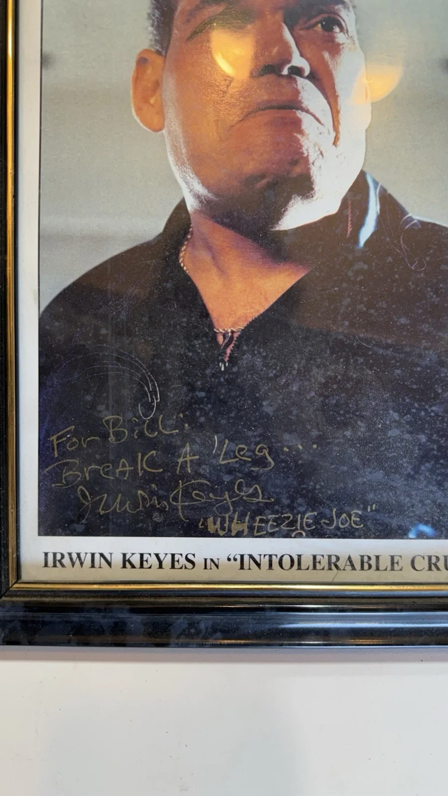 Irwin Keyes Signed Photo "Wheezie Joe" Intolerable Cruelty Autograph - Framed, изображение 2