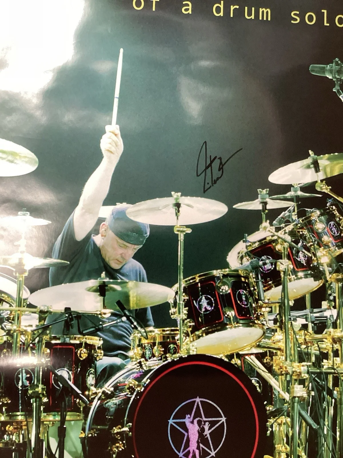 Neil Peart Signed Poster Rush Autograph Anatomy of a Drum Solo Rock HOF JSA, изображение 2
