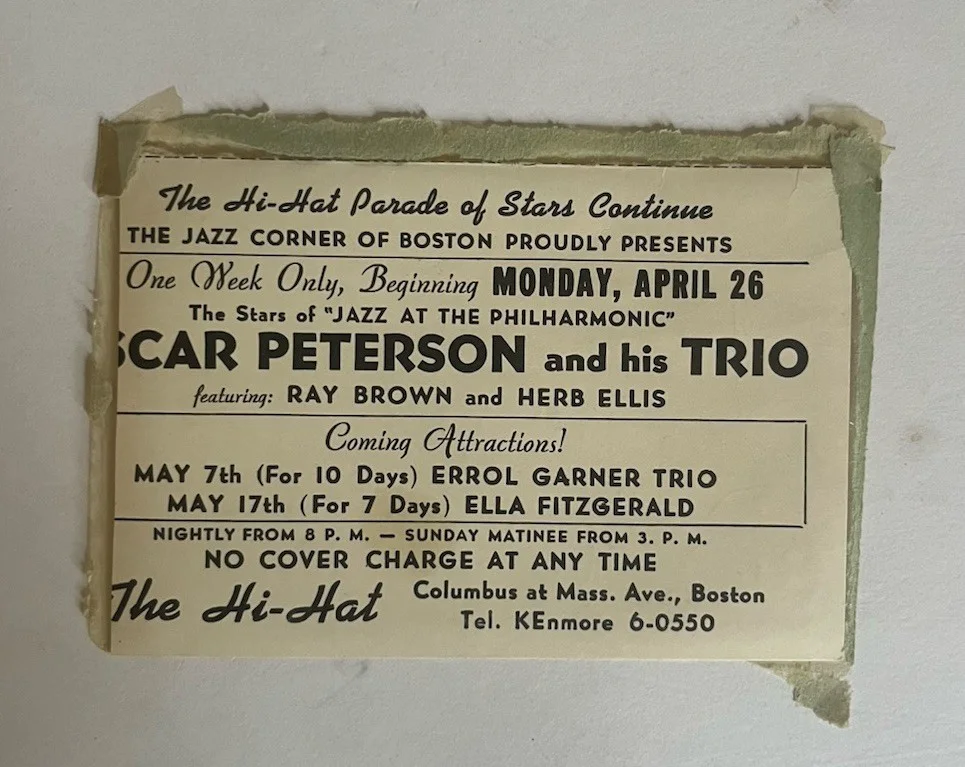 Oscar Peterson signed autographed cut promo the Hi-Hat Canadian Jazz Muscian, изображение 2