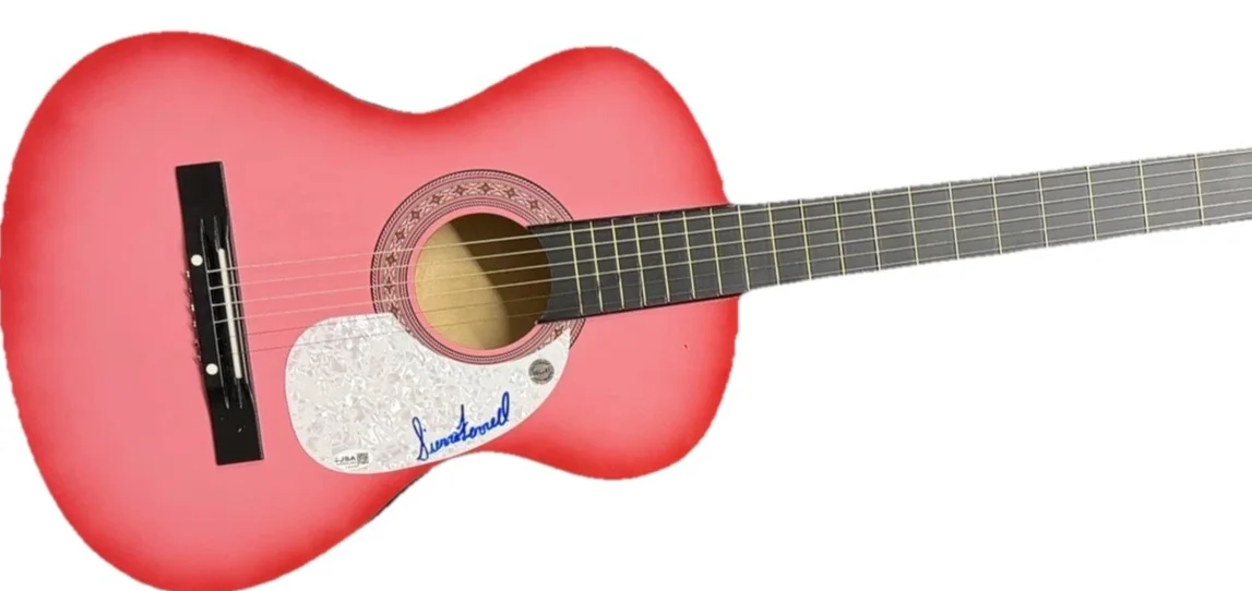 Sierra Ferrell Signed Pink Acoustic Guitar JSA COA Autographed Display Guitar, image 2