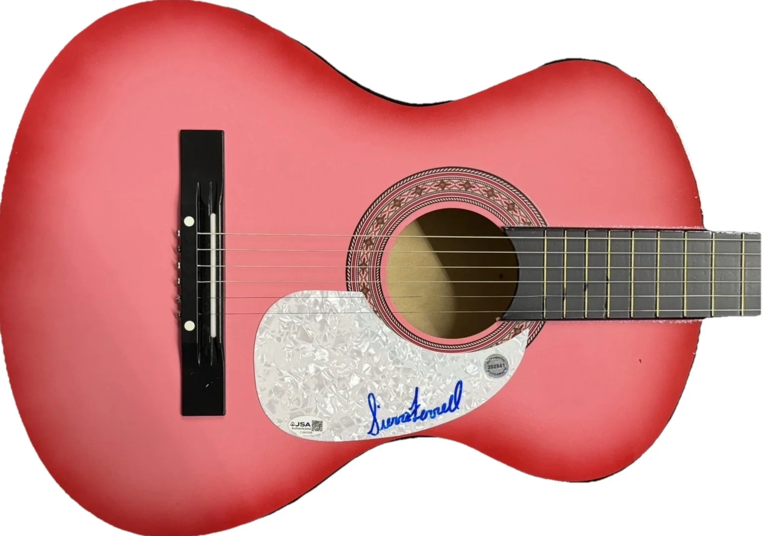 Sierra Ferrell Signed Pink Acoustic Guitar JSA COA Autographed Display Guitar, image 3