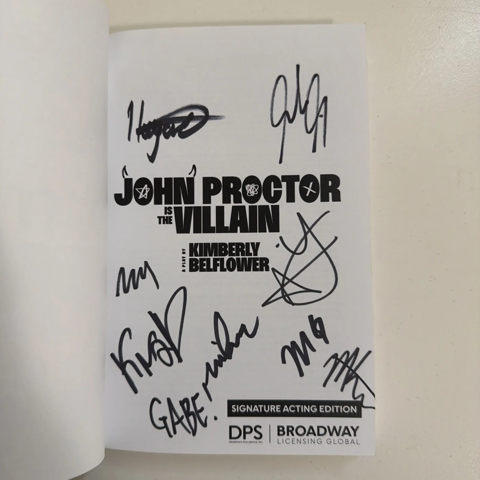 Kimberly Belflower, cast — John Proctor Is The Villain Autographed script signed by full Cast (Sadie Sink), image 2