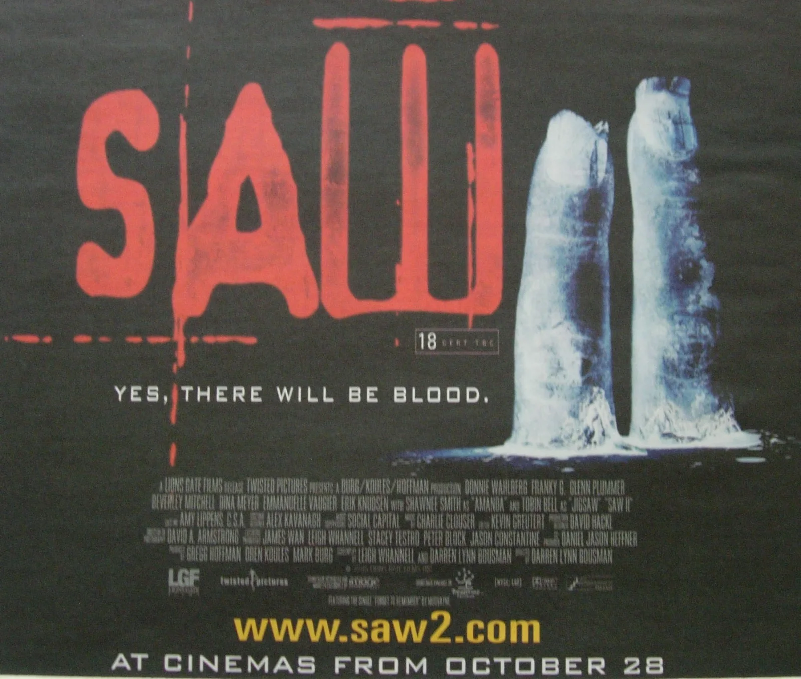 SAW+Halloween+Movie+Film+POSTER+AD+RARE ORIGINAL 2005+FRAMED+EXPRESS WORLD SHIP, изображение 3