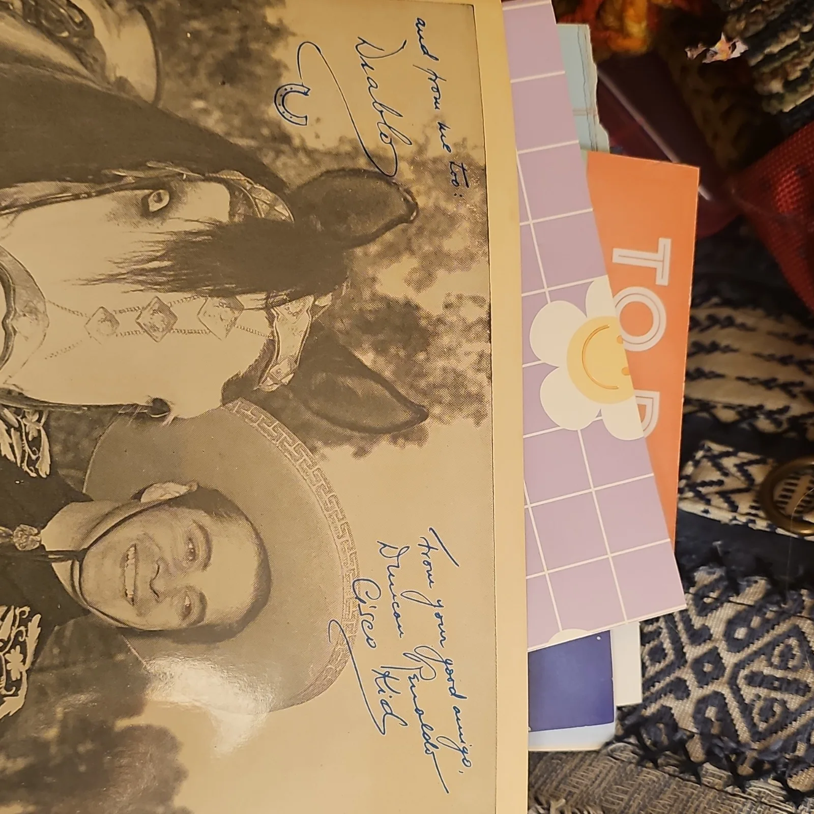 Duncan Renaldo, Diablo — Cisco Kid 1953 Original Signed Photo Duncan Renaldo & Diablo Autograph, image 4