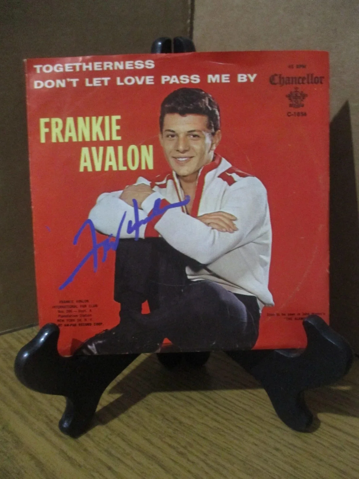 FRANKIE AVALON authentic signed/autographed TOGETHERNESS vinyl record 45, image 2