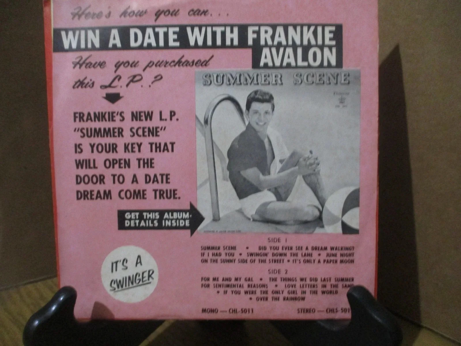 FRANKIE AVALON authentic signed/autographed TOGETHERNESS vinyl record 45, image 4