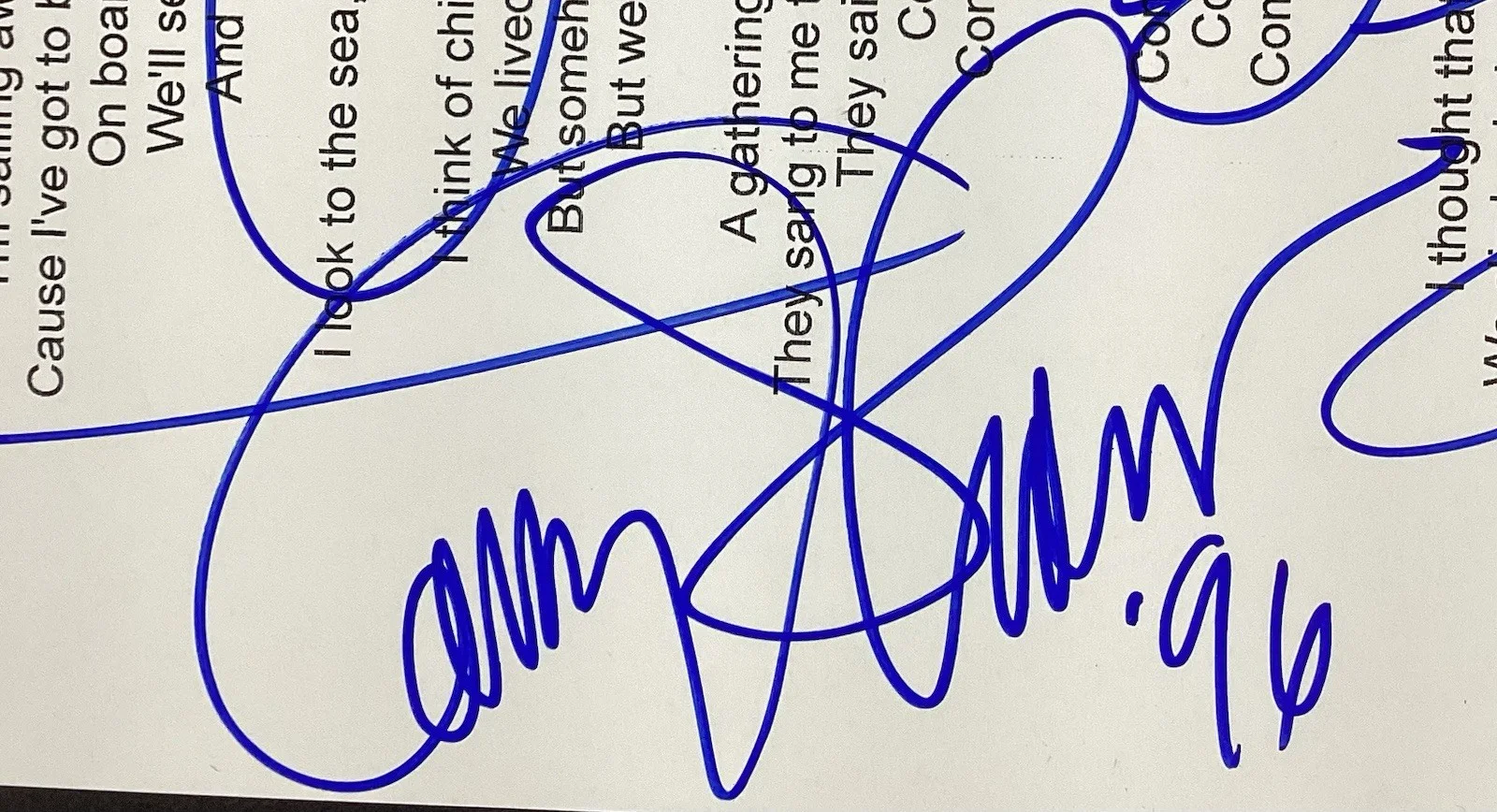 STYX Signed Lyrics Sheet Rock Music Come Sail Away Dennis DeYoung +3 Auto JSA, изображение 3
