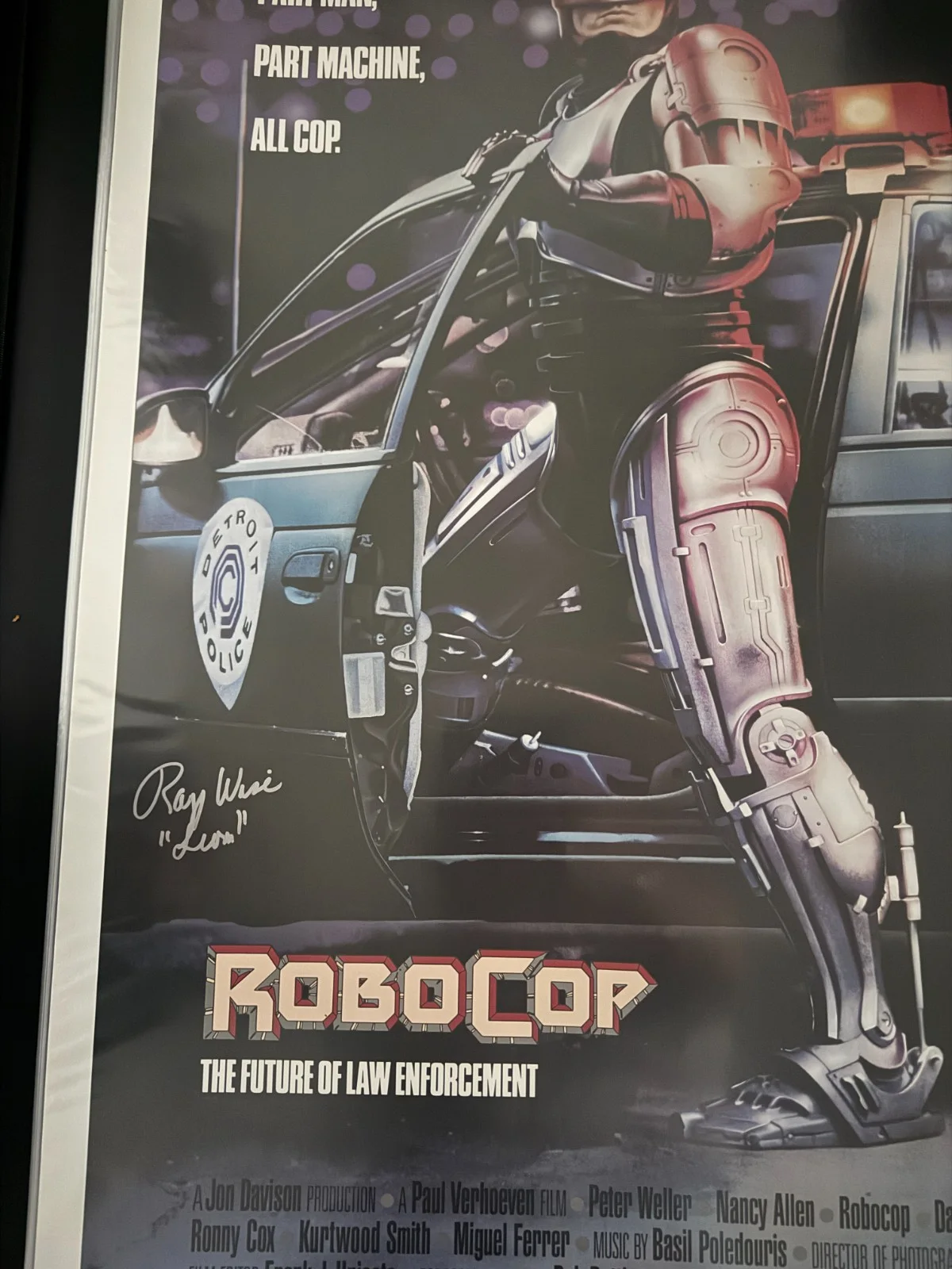 Ray Wise — Robo Cop Original Movie Poster 1990 Signed By Ray Wise w/"Leon" Beckett, image 2