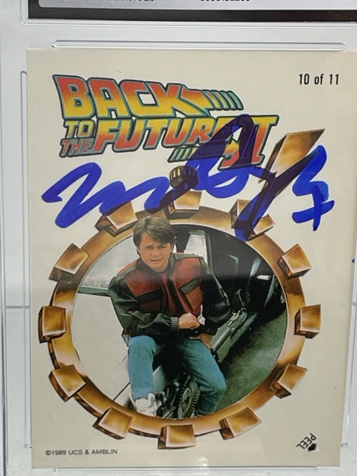 Michael J Fox — Michael J Fox Hand Signed Trading Card Sicker Back to The Future CGC/JSA Slabbed, image 3
