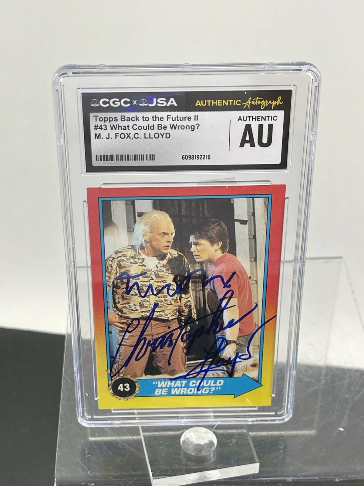 Michael J Fox — Michael J Fox L & loyd Signed Trading Card Back to The Future CGC/JSA Slabbed, изображение 2