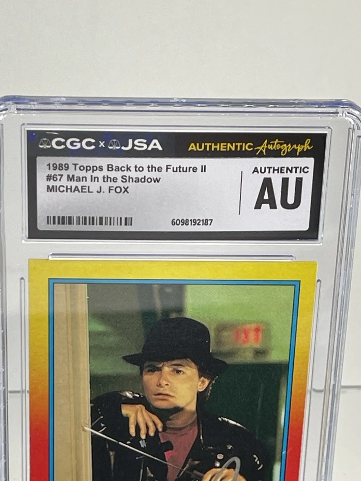 Michael J Fox — Michael J Fox Hand Signed Trading Card Back to The Future CGC/JSA Slabbed, image 4