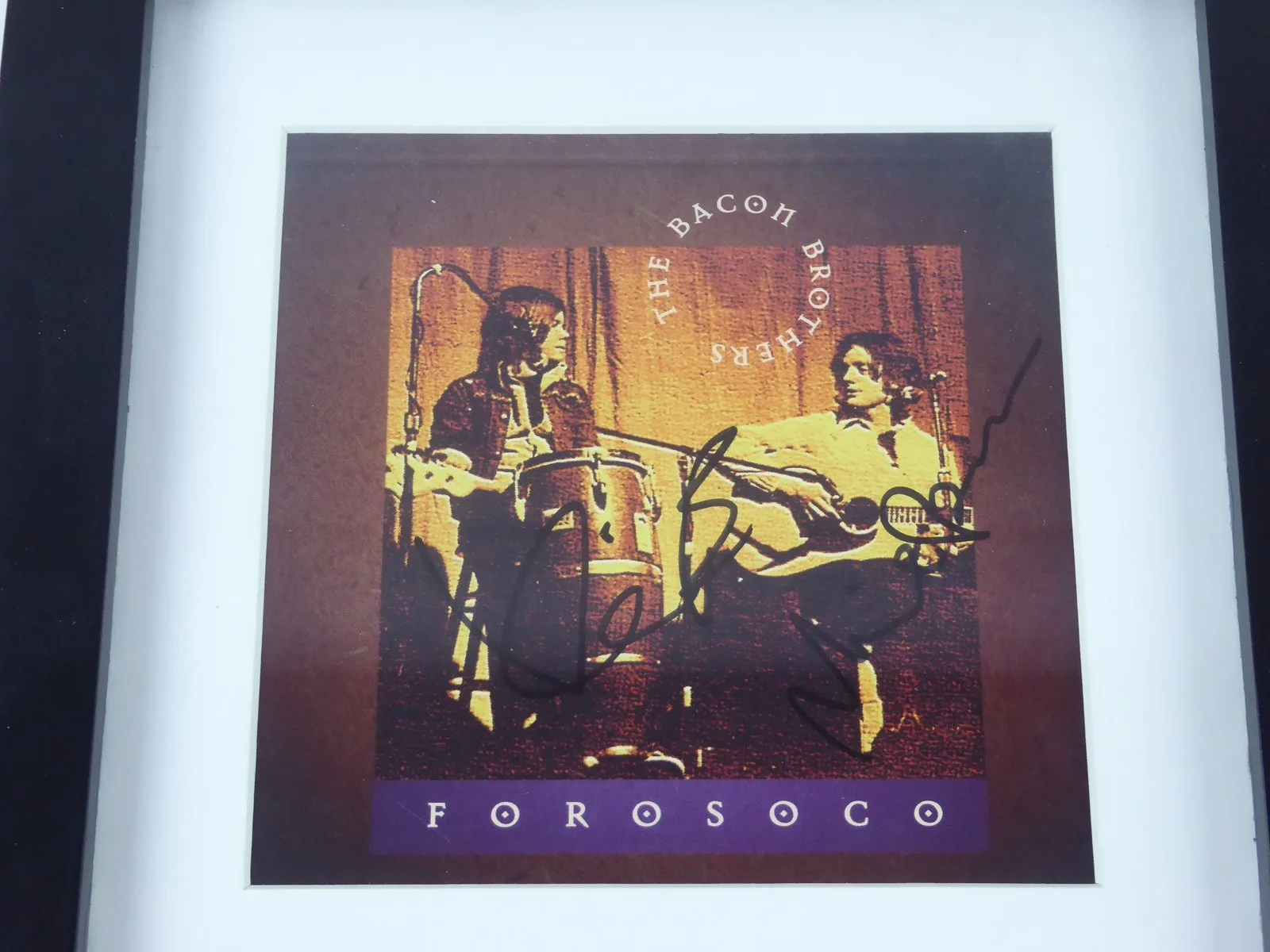 Kevin Bacon Michael Signed Autographed Forosoco Framed Display Matted CD W/Cover, image 2