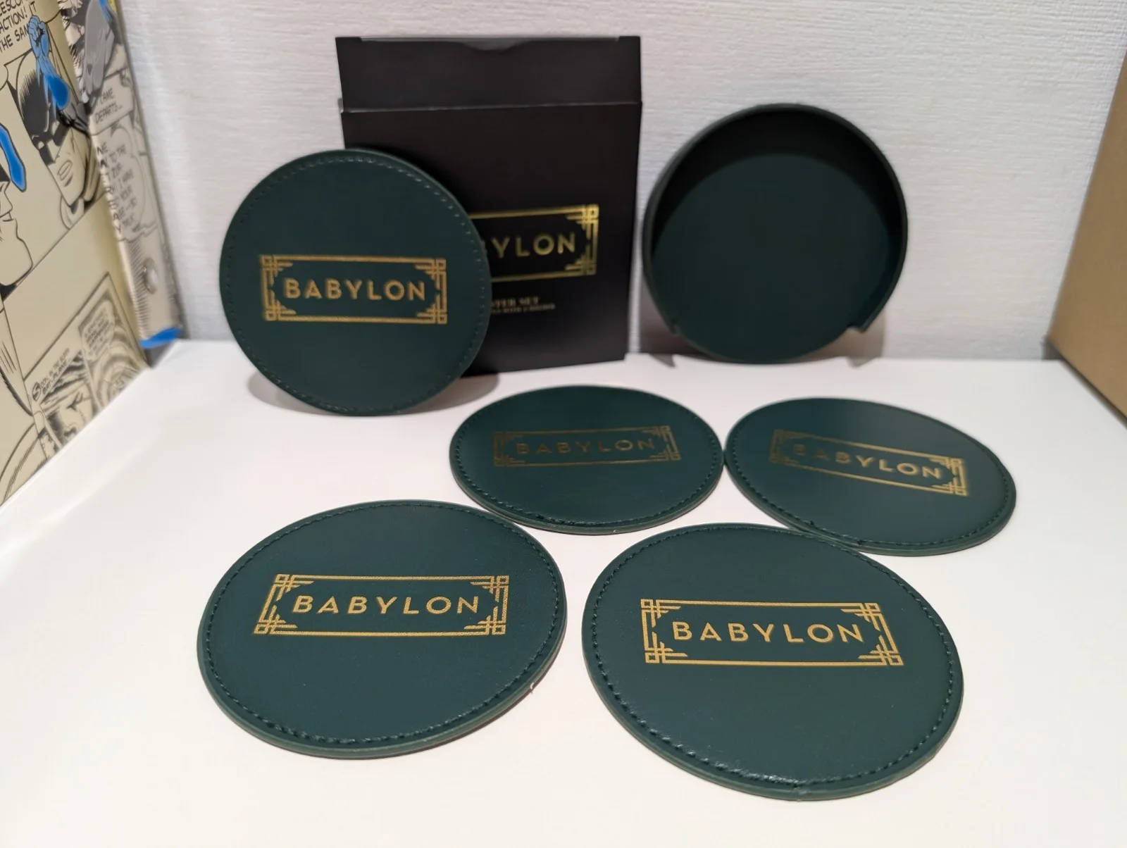 Babylon Movie Pronotional Coaster Set X5 NEW Promo 2022 Brad Pitt Margot Robbie, изображение 2
