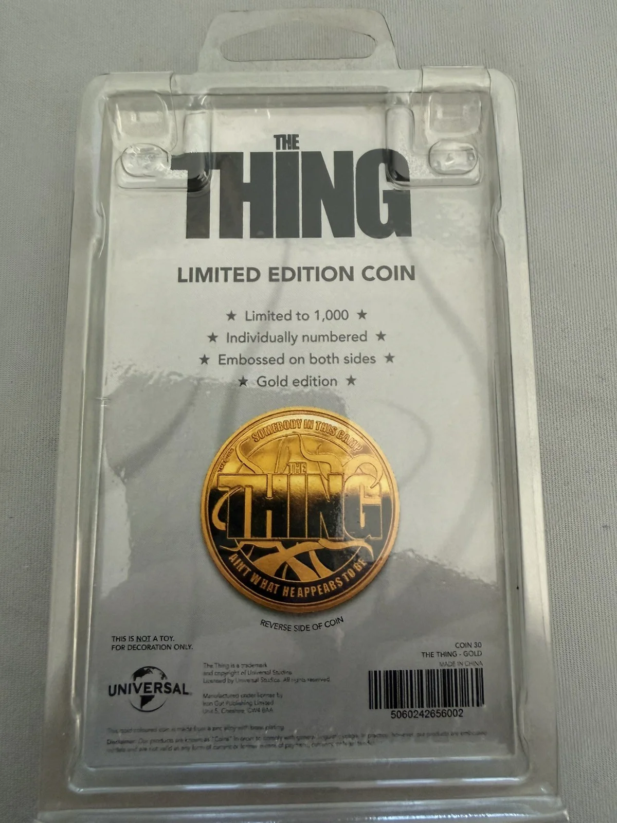 The Thing • Limited Edition Gold Collectible Coin limited to 1000, изображение 2