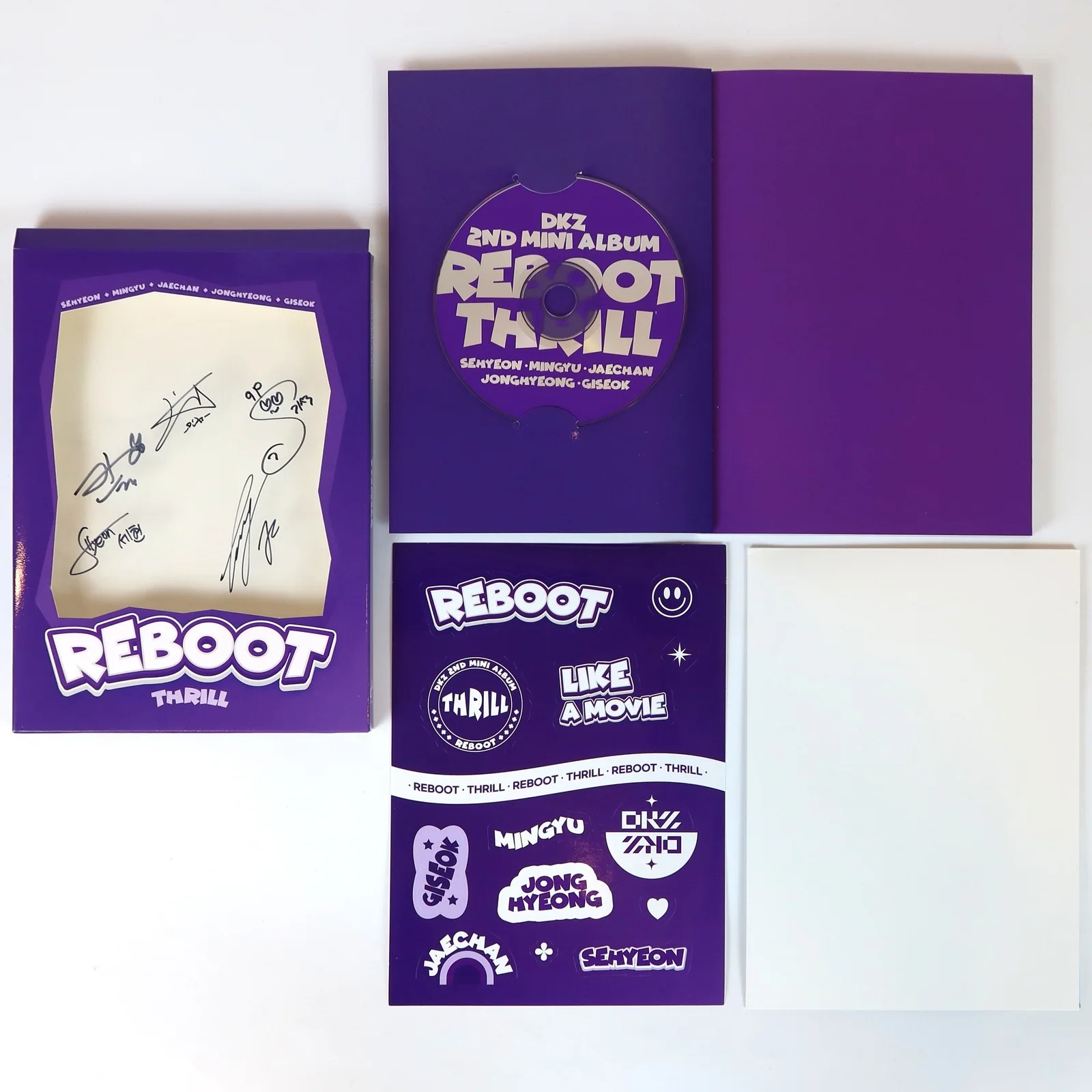 DKZ - Reboot [Thrill Ver.] 2nd Mini Album Signed CD Promo 2024 Dongkiz, изображение 2
