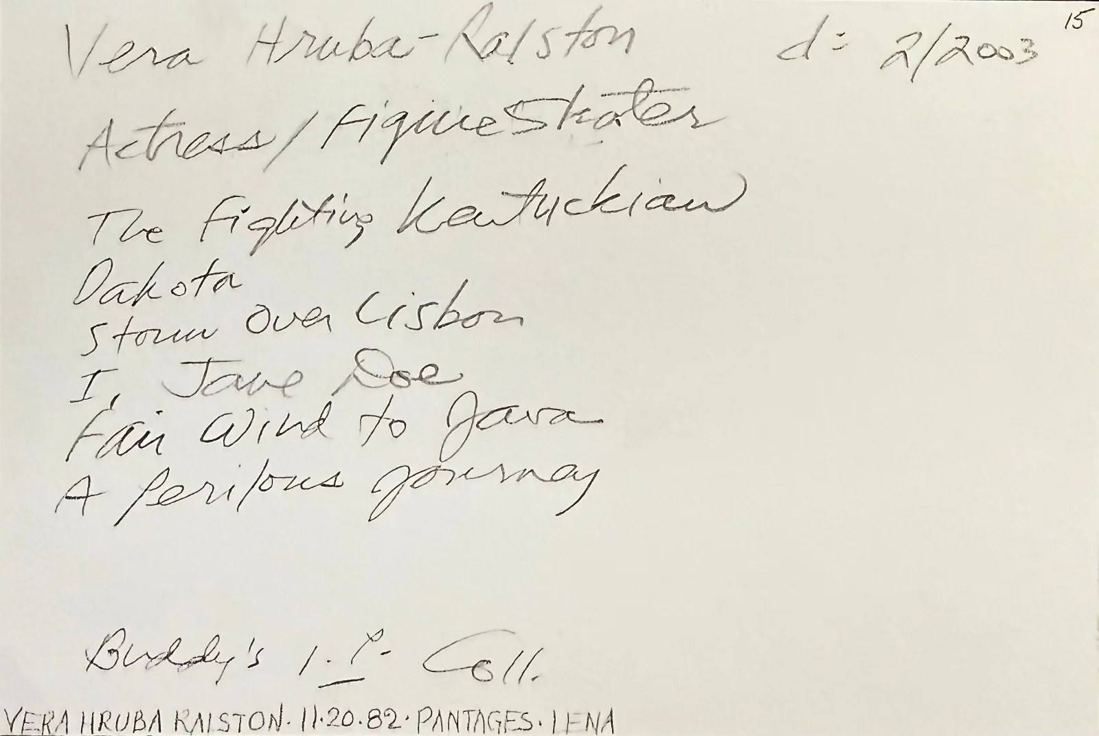 Vera Ralston — VERA RALSTON Signed Autograph 4x6 INDEX CARD The Lady and the Monster SURRENDER, image 2
