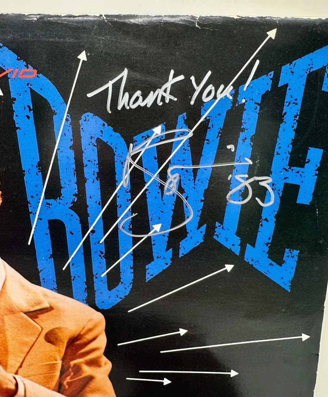 1983 David Bowie Signed Modern Love 12" LP Single VTG Autograph, image 3