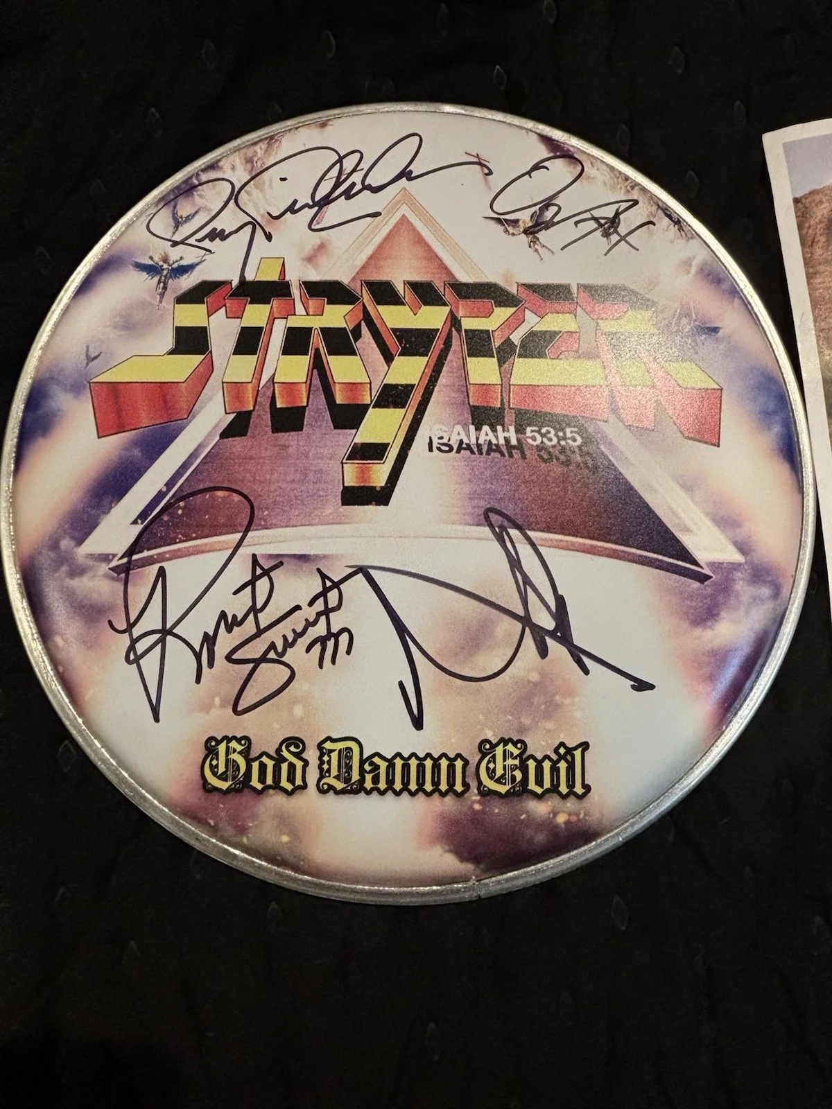 Stryper Signed / Autographed Drumhead & Poster, image 2