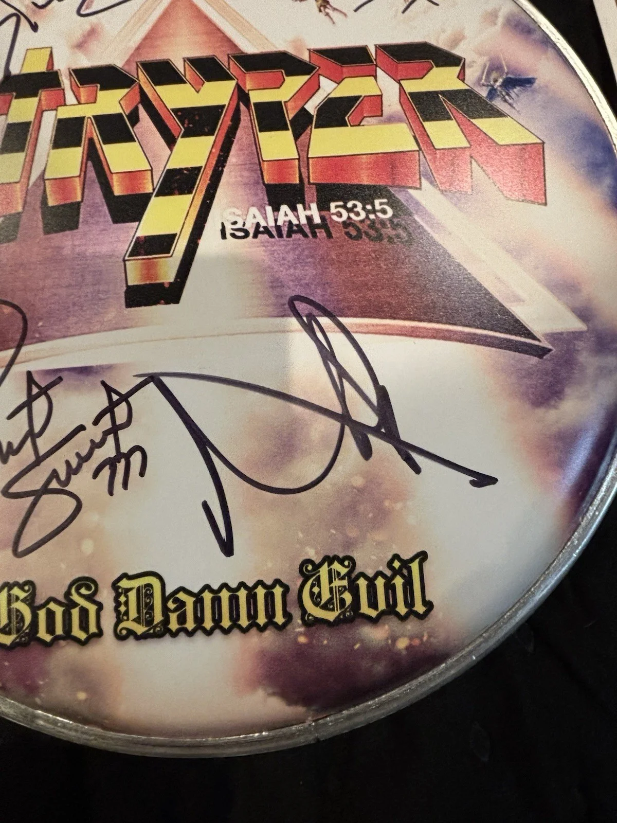 Stryper Signed / Autographed Drumhead & Poster, image 4