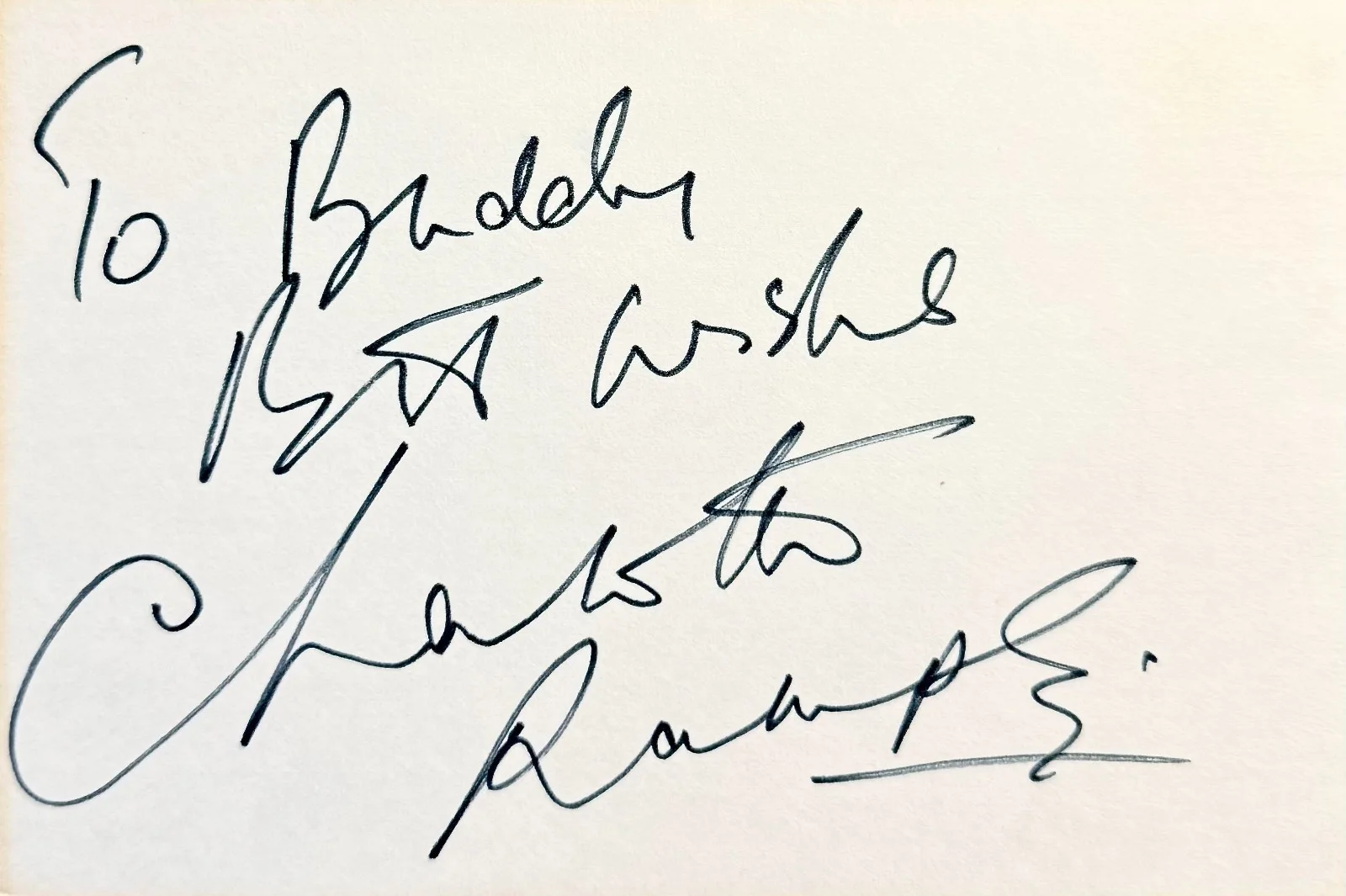 Charlotte Rampling — CHARLOTTE RAMPLING Signed Autograph 4x6 INDEX CARD Night Porter ZARDOZ DEXTER, изображение 3