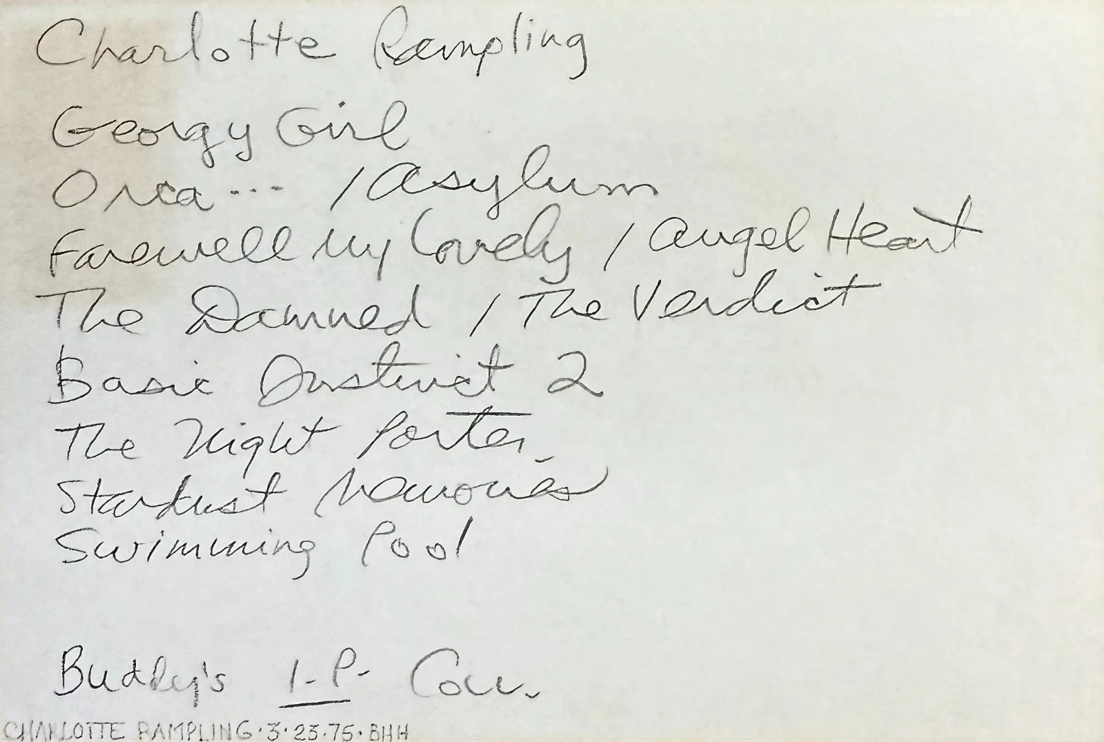 Charlotte Rampling — CHARLOTTE RAMPLING Signed Autograph 4x6 INDEX CARD Night Porter ZARDOZ DEXTER, изображение 4