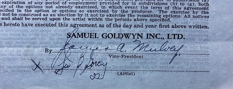 Leo Gorcey — Leo Gorcey Signed First Movie Contract Samuel Goldwyn 1937 (Dead End Kids), изображение 5