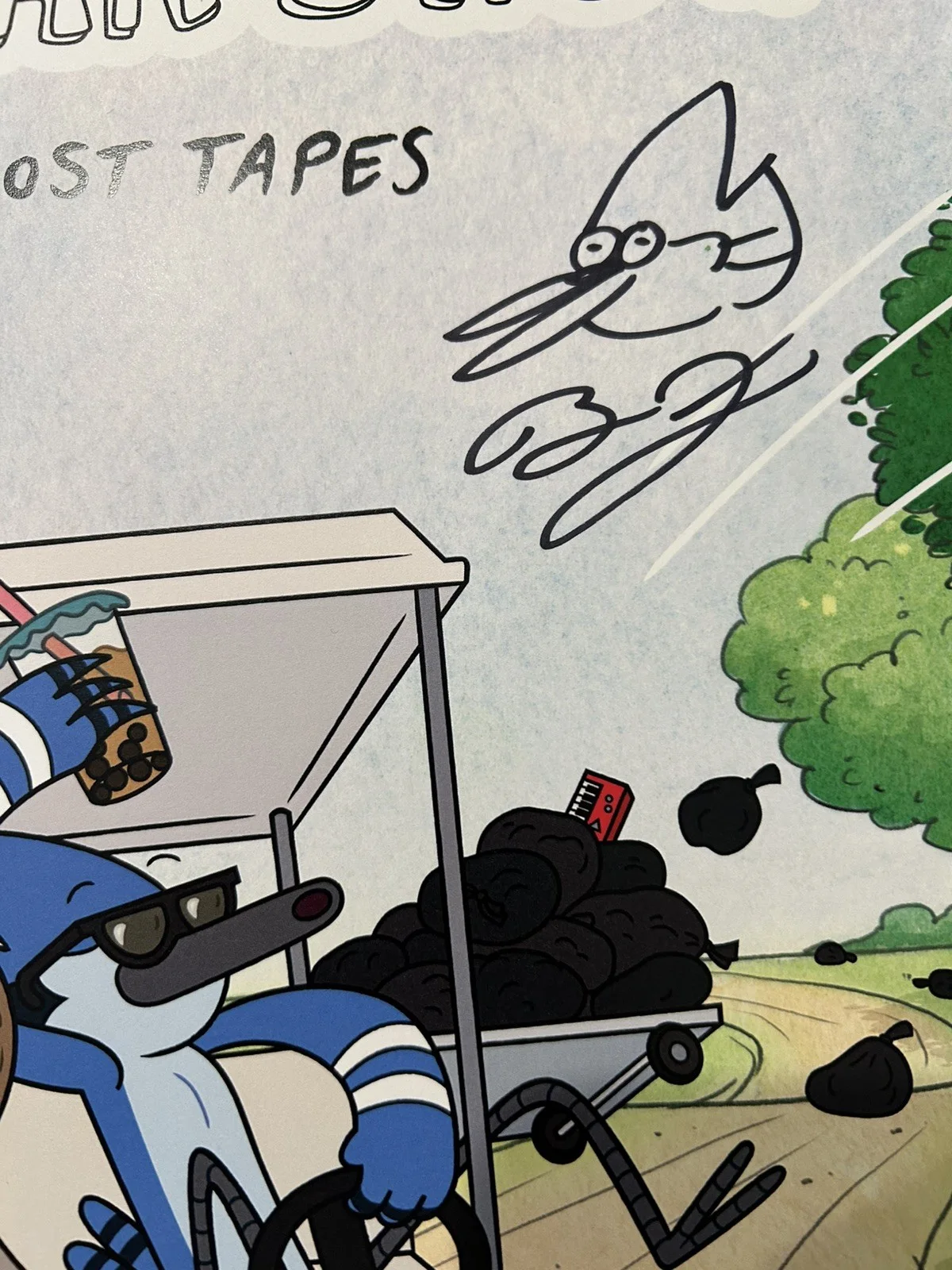 J.G. Quintel Sean Szeles William Salyers Sam Marin Matt Price — The Regular Show 5X SIGNED and Sketched Wondercon 2026 Lost Tapes Poster Rare!, image 3
