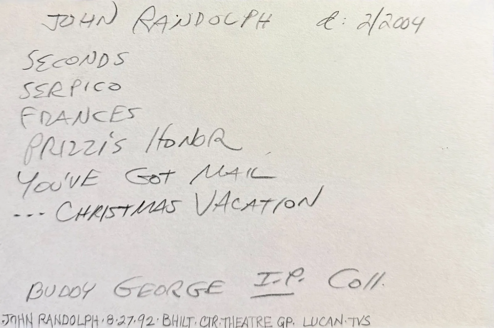 John Randolph — JOHN RANDOLPH SIGNED Autograph 4"x 6 " INDEX CARD Escape from Planet of the Apes, изображение 4
