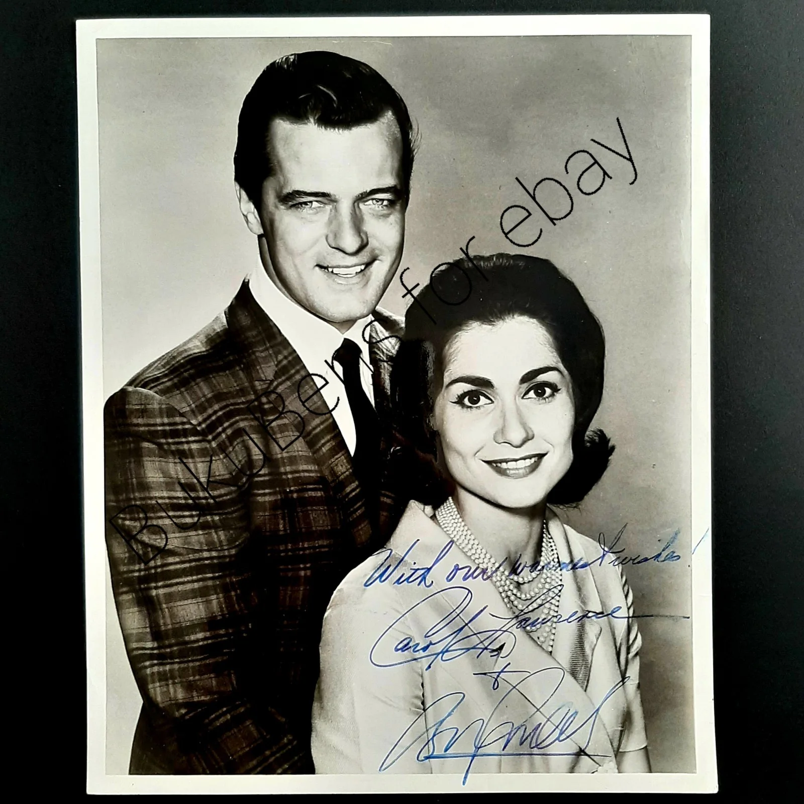 Robert Goulet/Carol Lawrence — 1960s Signed Autograph Photo Robert Goulet & Carol Lawrence The Hollywood Palace, изображение 2