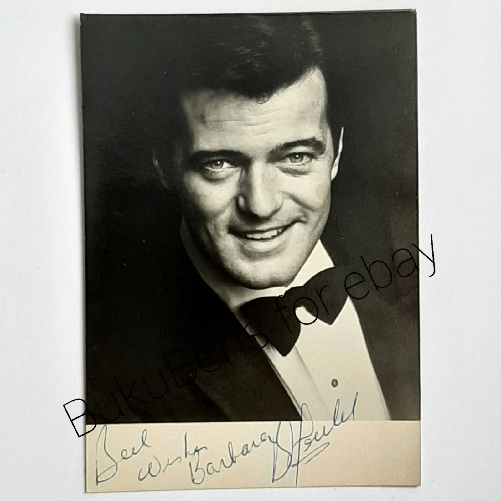 Robert Goulet — Signed Autograph Photo Tony Emmy Award Winner Singer Robert Goulet B/W 3.5x5