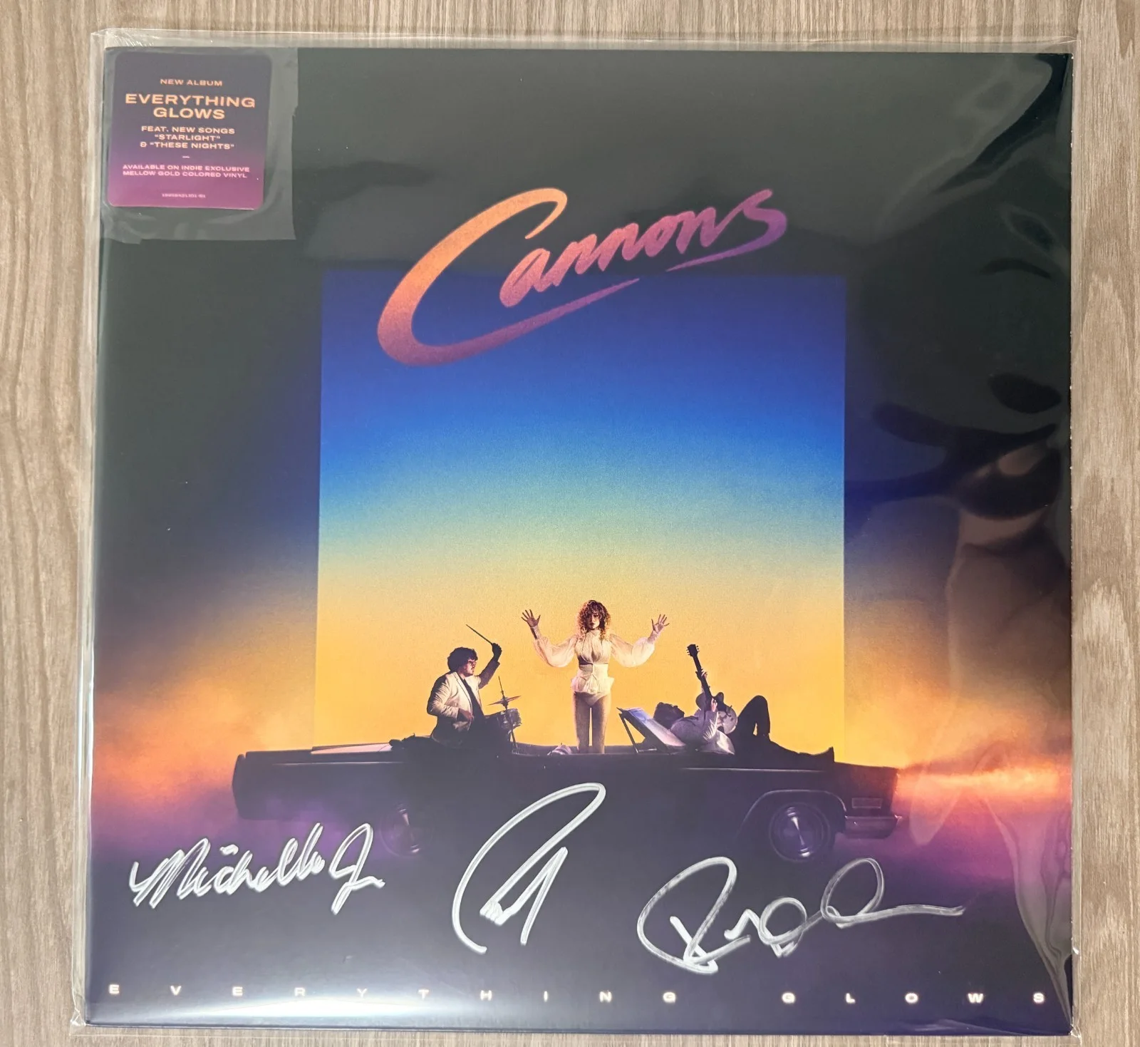 * CANNONS * signed vinyl album *EVERYTHING GLOWS * MICHELLE JOY, PAUL & RYAN *, image 3