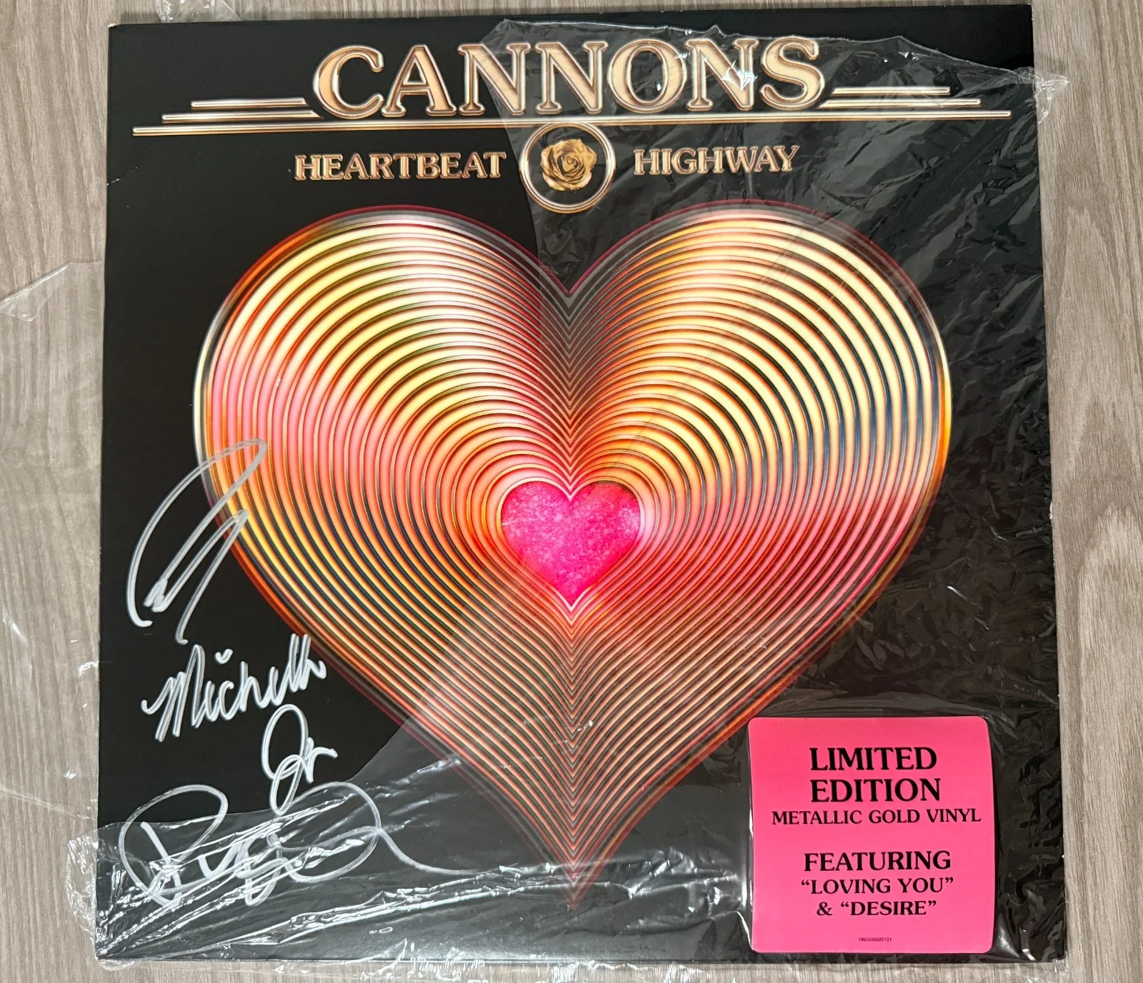* CANNONS * signed vinyl album * HEARTBEAT HIGHWAY * MICHELLE JOY, PAUL & RYAN *, изображение 3