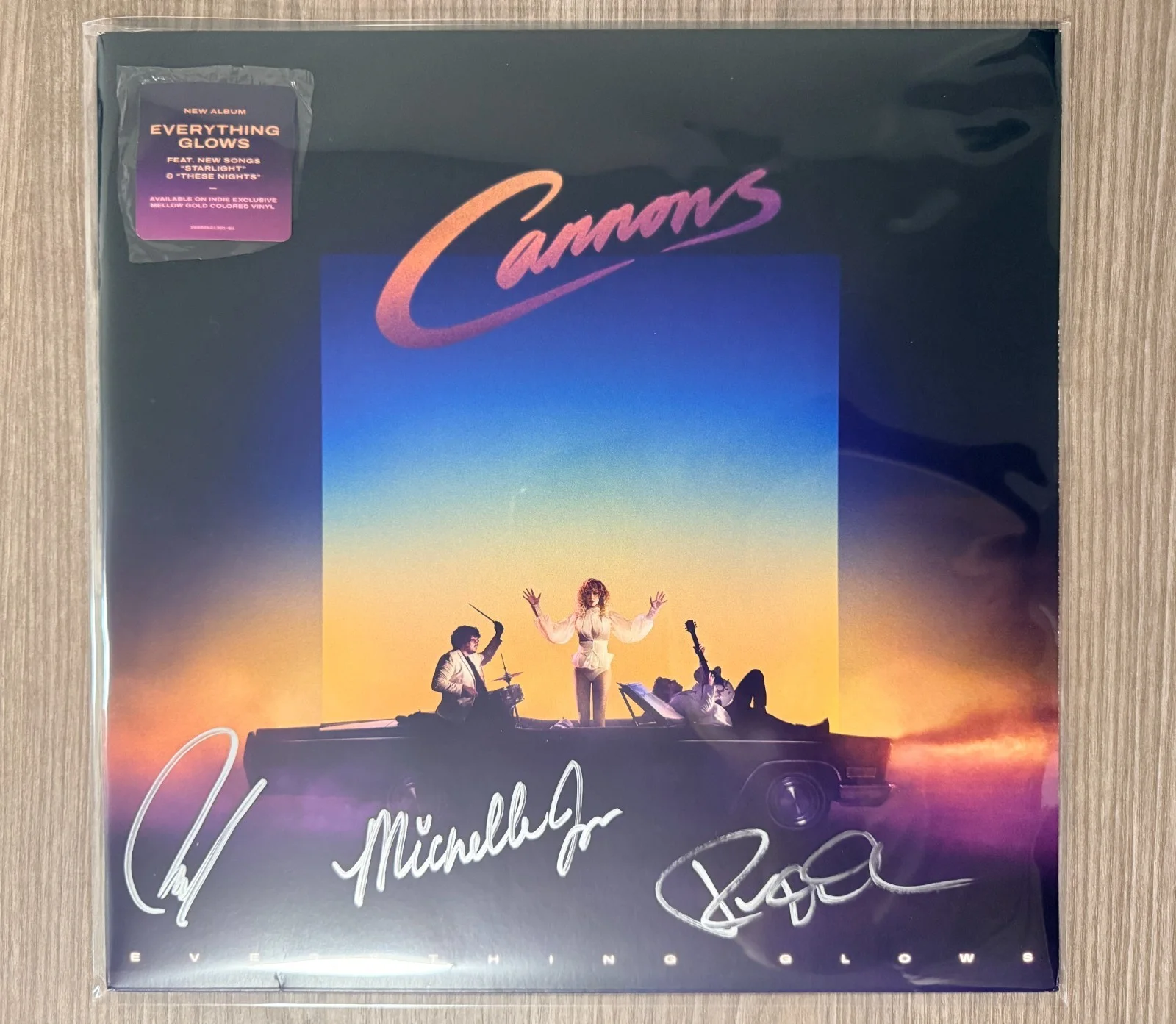 * CANNONS * signed vinyl album *EVERYTHING GLOWS * MICHELLE JOY, PAUL & RYAN *, изображение 3