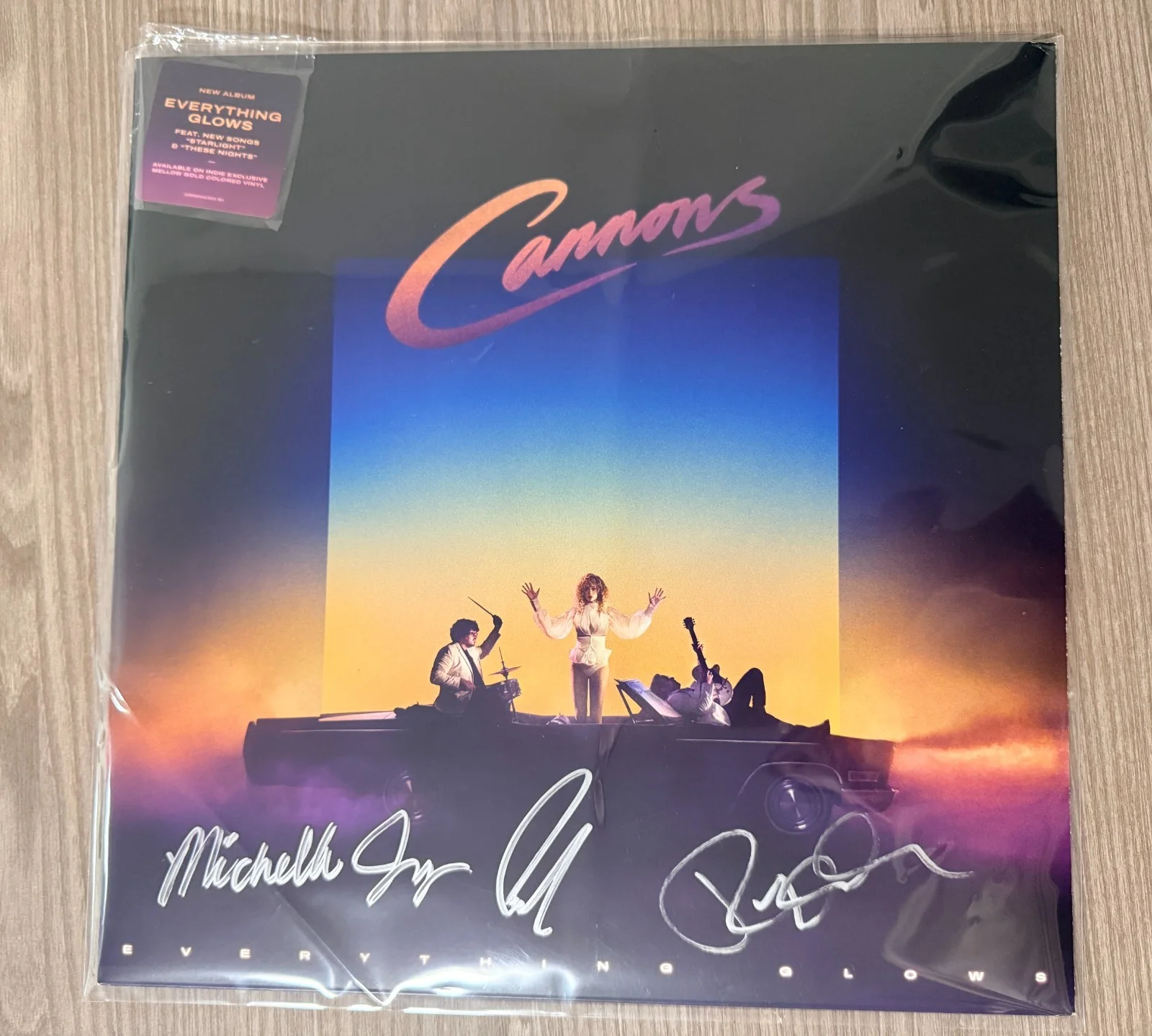 * CANNONS * signed vinyl album *EVERYTHING GLOWS * MICHELLE JOY, PAUL & RYAN *, изображение 3