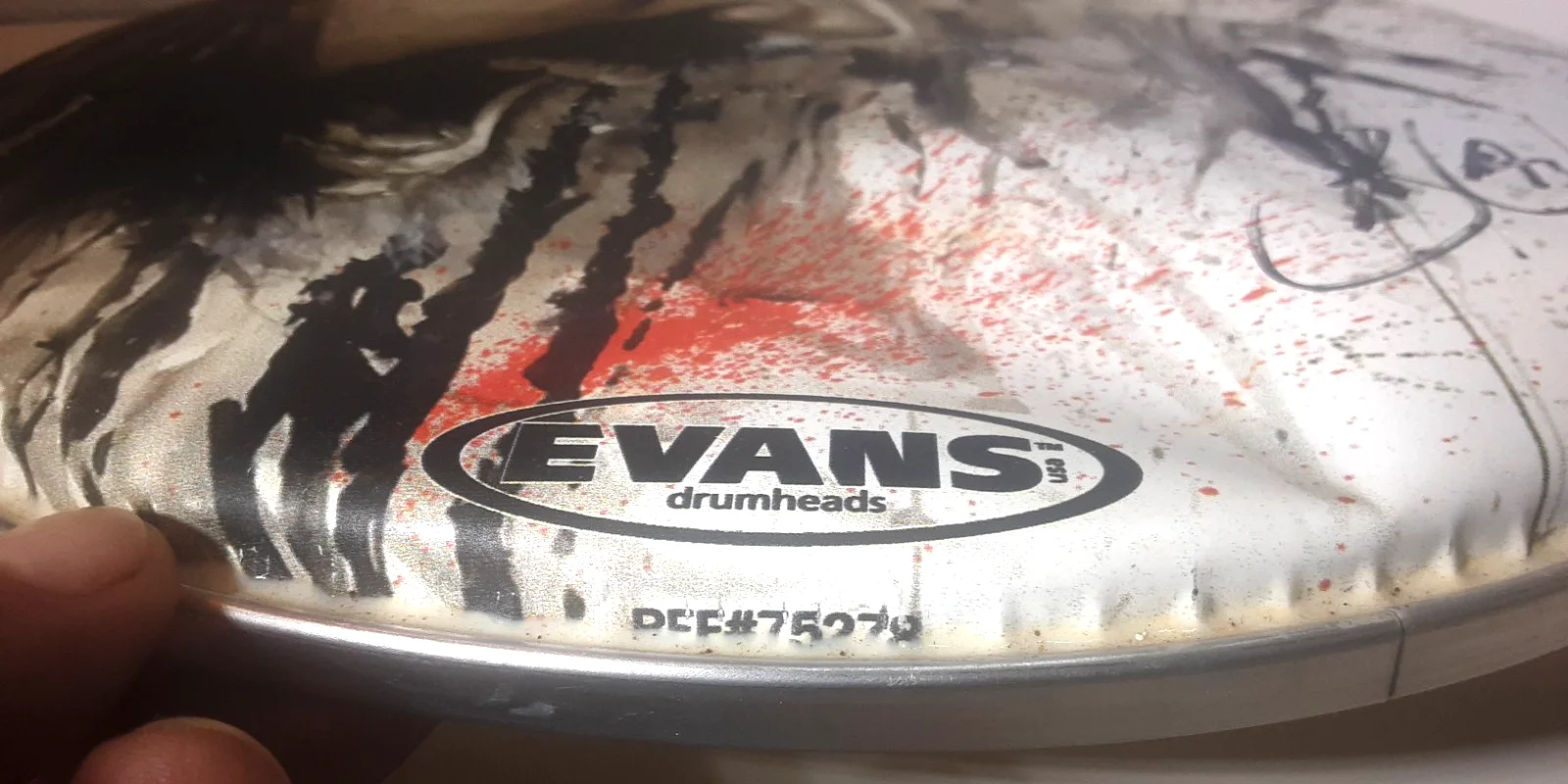 Barry Kerch Shinedown Signed Autographed Drumhead custom-painted Evans dumm, image 2