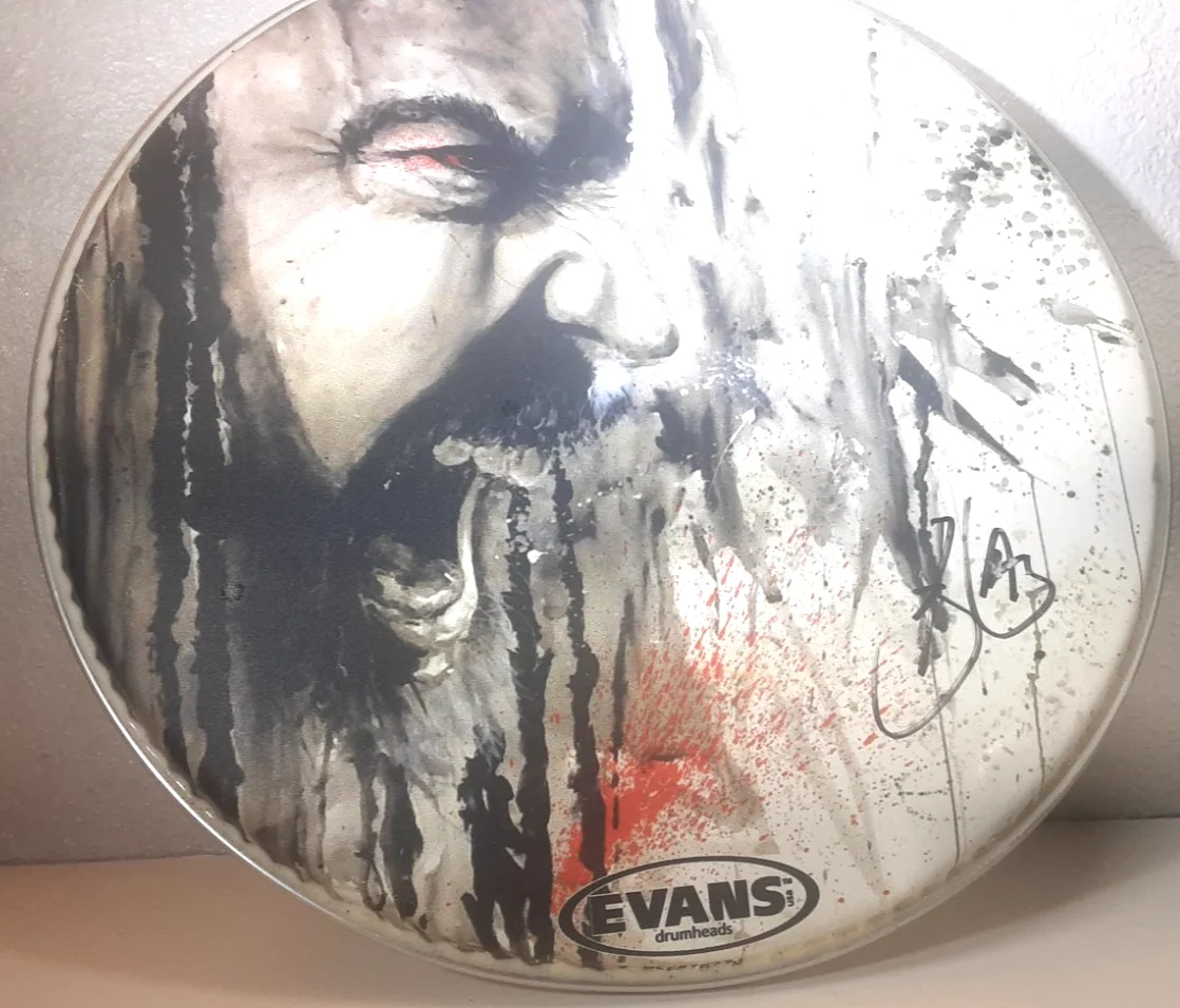 Barry Kerch Shinedown Signed Autographed Drumhead custom-painted Evans dumm, image 4