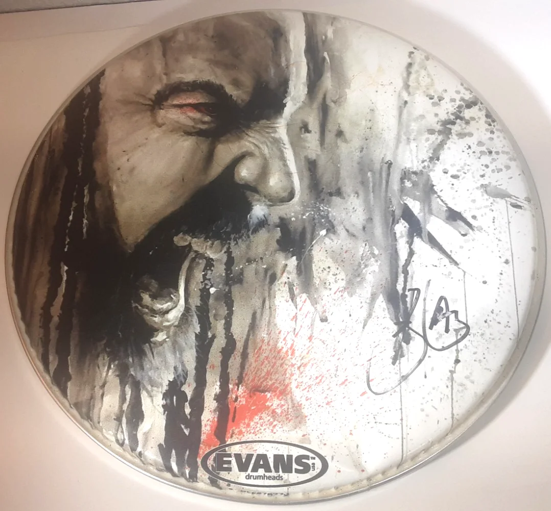 Barry Kerch Shinedown Signed Autographed Drumhead custom-painted Evans dumm, image 5