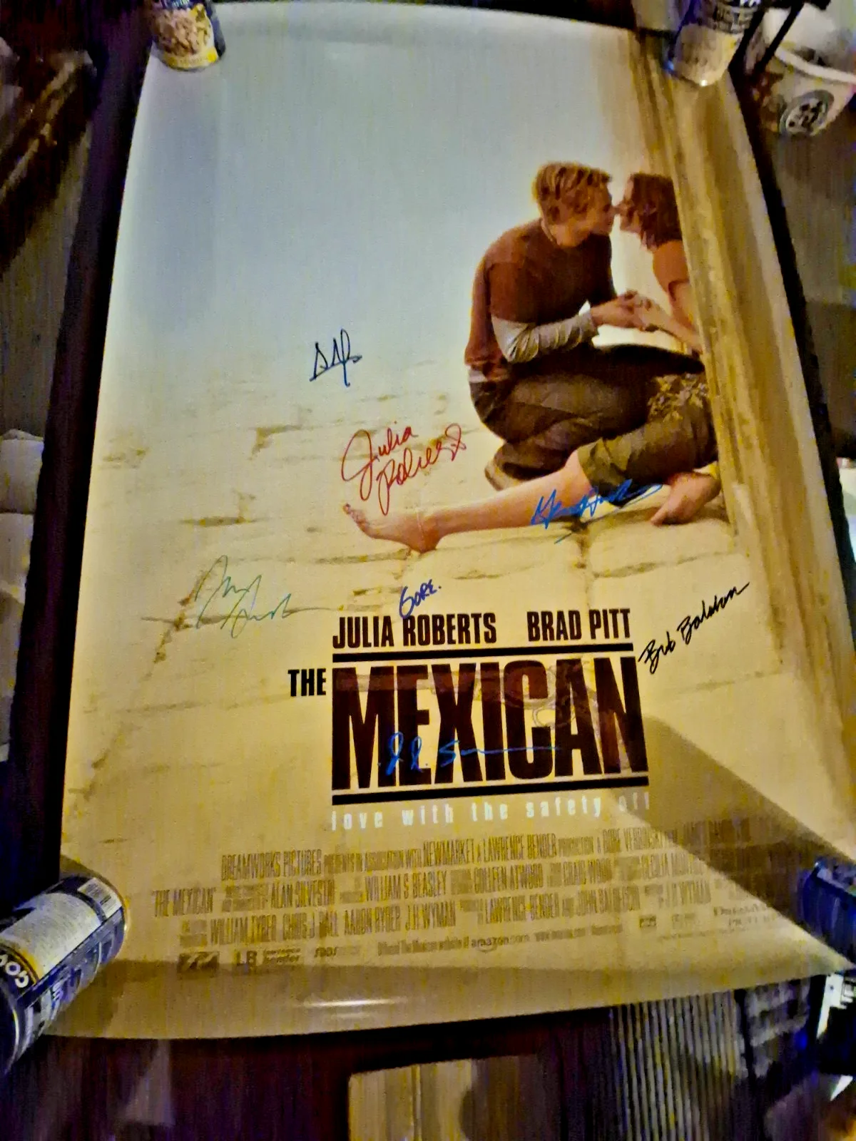 THE CAST — THE MEXICAN MOVIE POSTER SIGNED -2000-2 SIDED ekim