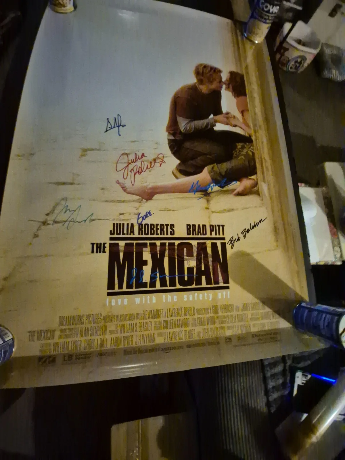 THE CAST — THE MEXICAN MOVIE POSTER SIGNED -2000-2 SIDED ekim, image 2