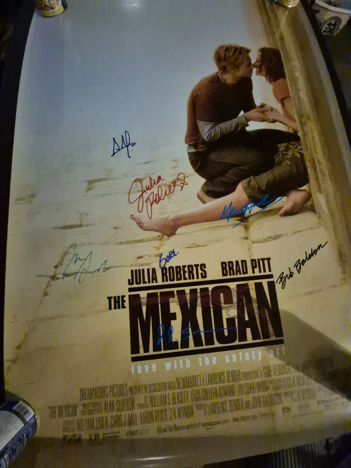 THE CAST — THE MEXICAN MOVIE POSTER SIGNED -2000-2 SIDED ekim, image 4