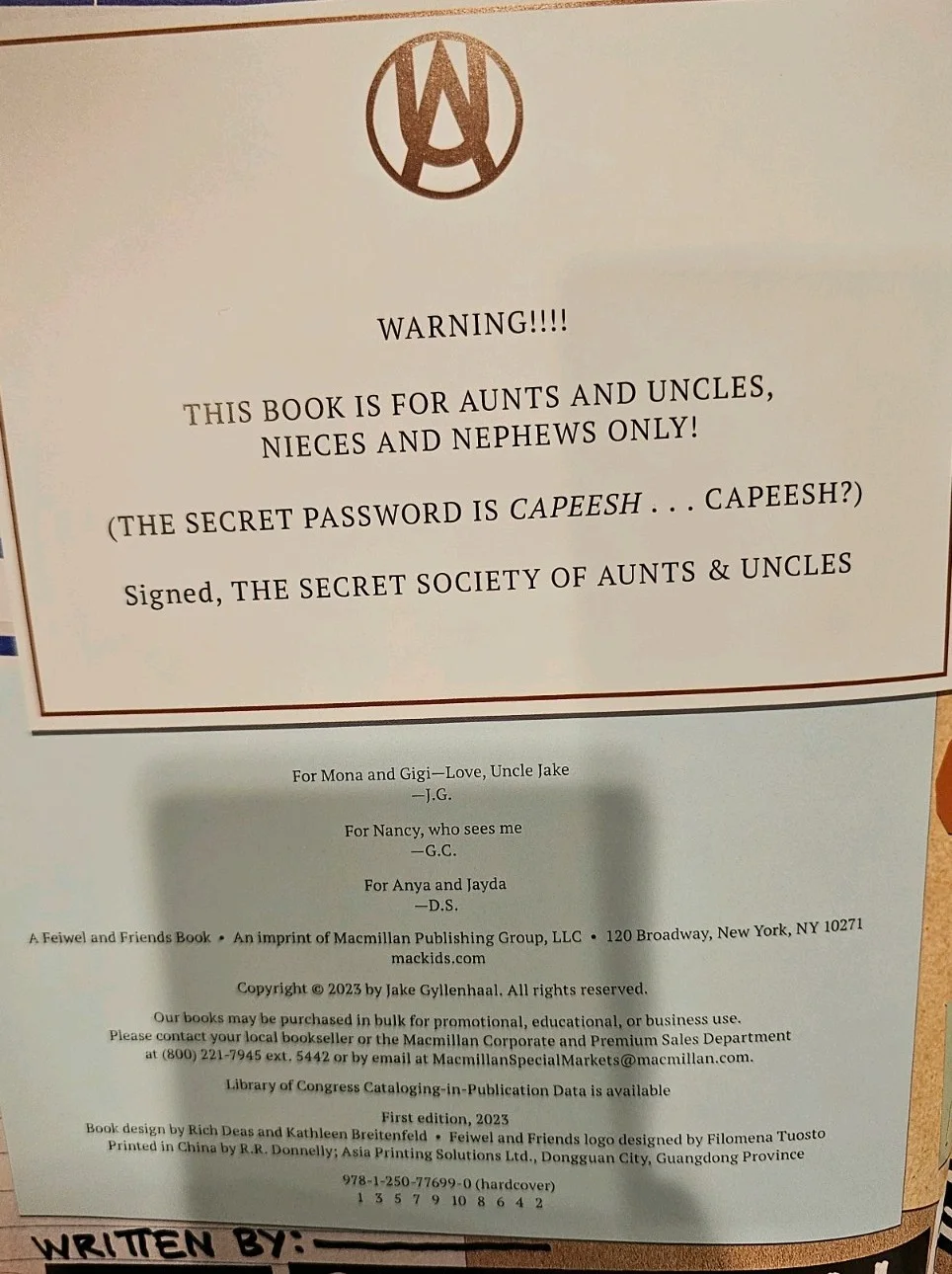 Jake Gyllenhaal — Jake Gyllenhaal SIGNED Autograph The Secret Society Of Aunts And Uncles Book!, изображение 4