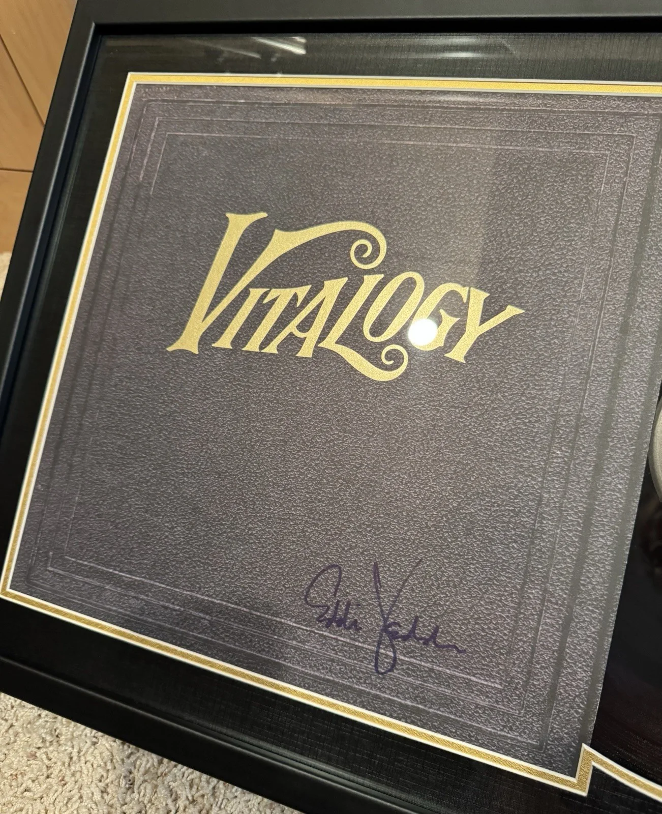 Pearl Jam Eddie Vedder Signed Framed Vitalogy Album Flat Poster Vinyl Record BAS, image 3