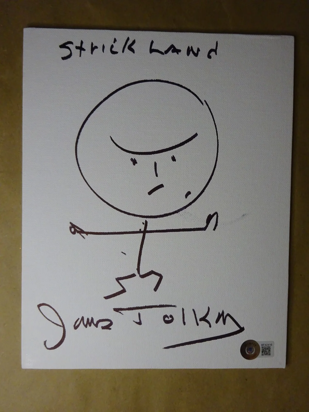 James Tolkan — Signed James Tolkan Autographed Back To The Future 8"x10" Sketch Board BAS COA